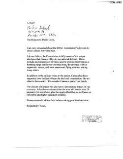 The Honorable Philip Coyle, I am very concerned about the BRAC