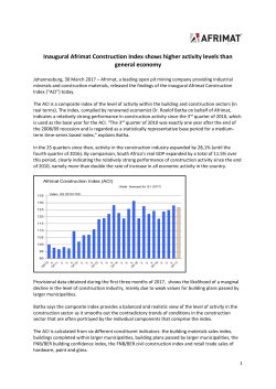 Inaugural Afrimat Construction Index shows higher activity levels
