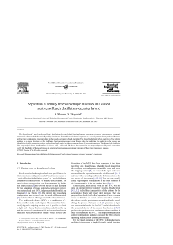 Separation of ternary heteroazeotropic mixtures in a closed