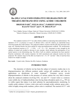 Ru (III) CATALYSED OXIDATIVE DEGRADATION OF