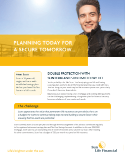 PLANNING TODAY FOR A SECURE TOMORROW&hellip;