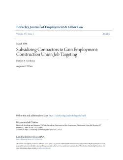 Subsidizing Contractors to Gain Employment