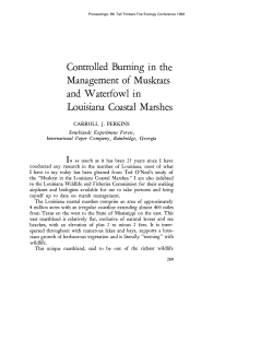 Controlled Burning in the Management of Muskrats and Waterfowl in