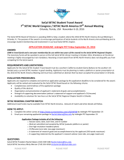 SoCal SETAC Student Travel Award
