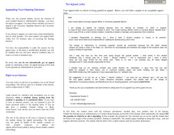 The Appeal Letter Appealing Your Hearing