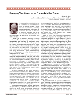 Managing Your Career as an Economist after Tenure