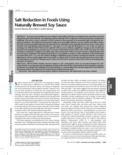 Salt Reduction in Foods Using Naturally Brewed Soy Sauce