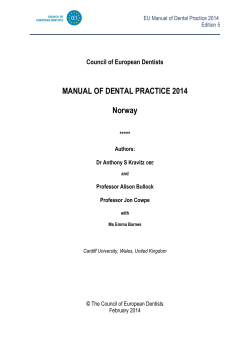 MANUAL OF DENTAL PRACTICE 2014 Norway