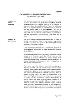 Appendix THE UOB SCRIP DIVIDEND SCHEME