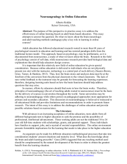 Neuroangradogy in Online Education