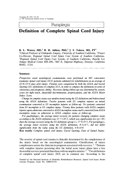 Definition of complete spinal cord injury
