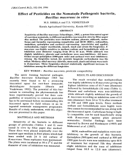 Effect of Pesticides on the Nematode Pathogenic bacteria, Bacillus