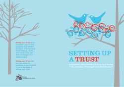 setting up a trust - Community Law Wellington and Hutt Valley