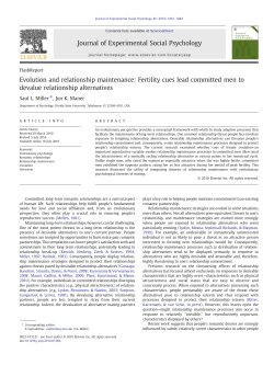Evolution and relationship maintenance: Fertility cues