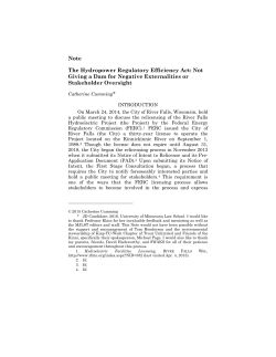 Note The Hydropower Regulatory Efficiency Act: Not Giving a Dam
