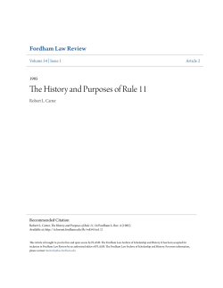 The History and Purposes of Rule 11