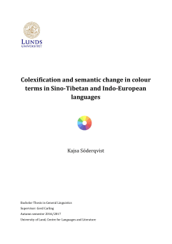 Colexification and semantic change in colour terms in Sino