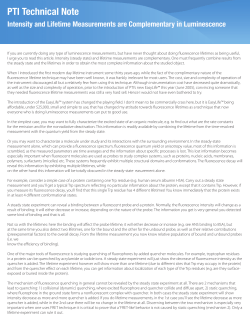 Intensity and Lifetime Measurements are Complementary in