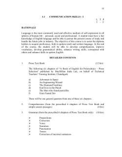 15 1.1 COMMUNICATION SKILLS - I L   T   P 3