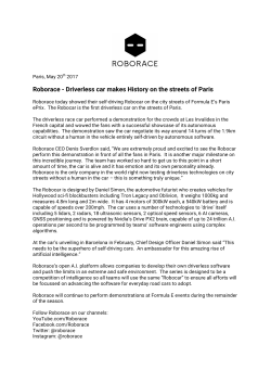 Roborace - Driverless car makes History on the streets of Paris