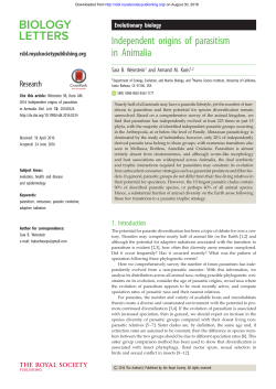Independent origins of parasitism in Animalia