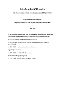 Rules for using NMR routine