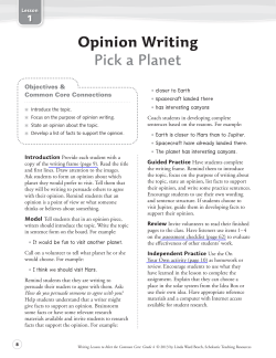 Opinion Writing Pick a Planet