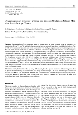 Determination of Glucose Turnover and Glucose Oxidation Rates in