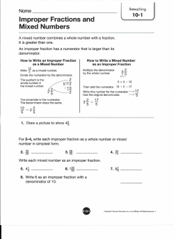 Improper Fractions and Mixed Numbers