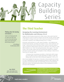 The Third Teacher - www.edu.gov.on.ca.