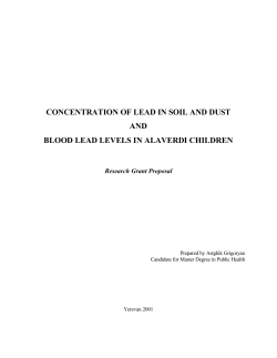 concentration of lead in soil and dust and blood lead levels in