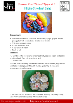 Summer Fruit Festival Recipe # 5 - Filipino-style Fruit Salad