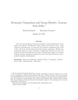 Economic Comparison and Group Identity: Lessons from India