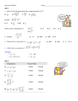 1. Which of the following expressions is not equivalent to x