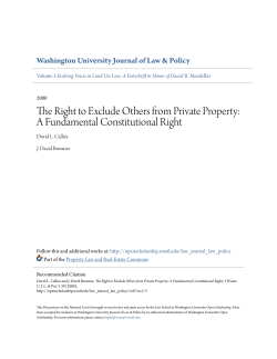 The Right to Exclude Others from Private Property: A Fundamental