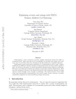 Explaining reviews and ratings with PACO: Poisson Additive Co