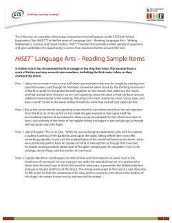 HiSET&trade; Language Arts &ndash; Reading Sample Items
