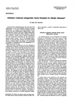 Adhesion molecule antagonists - European Respiratory Journal