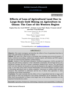 Effects of Loss of Agricultural Land Due to Large