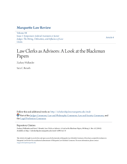 Law Clerks as Advisors: A Look at the Blackmun Papers