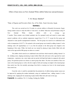 Effect of heat stress on New Zealand White rabbits`behaviour and