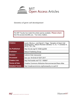 Genetics of germ cell development