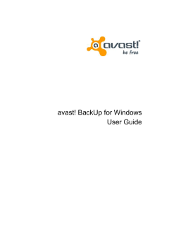 avast! BackUp for Windows User Guide