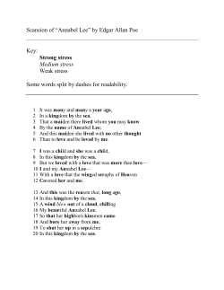 Scansion of &ldquo;Annabel Lee&rdquo; by Edgar Allan Poe Key: Strong stress