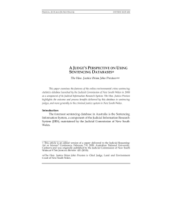 A Judge`s Perspective on Using Sentencing