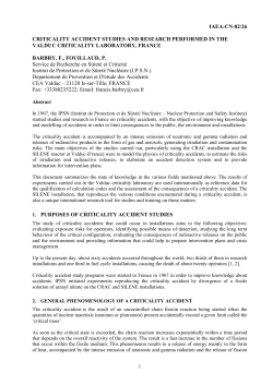 iaea-cn-82/26 criticality accident studies
