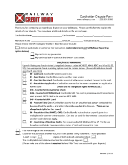 Cardholder Dispute Form