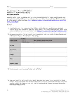 MyPyramid Activity Questions