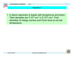 1. A silicon specimen is dopes with phosphorus and boron. Their