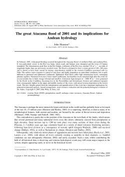 The great Atacama flood of 2001 and its implications for Andean